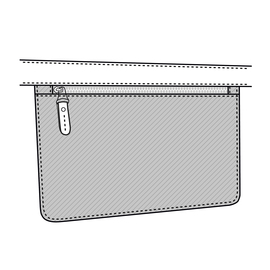 Pocket With Zip 28cmx17cm